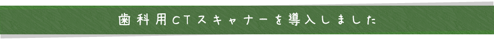 歯科用CTスキャナーを導入しました